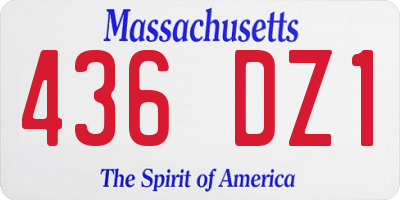 MA license plate 436DZ1