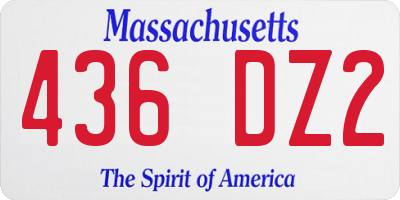 MA license plate 436DZ2