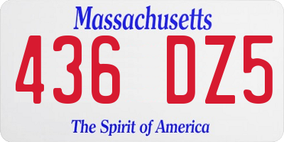 MA license plate 436DZ5