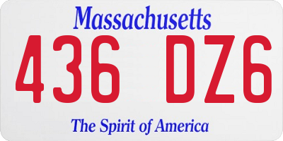 MA license plate 436DZ6
