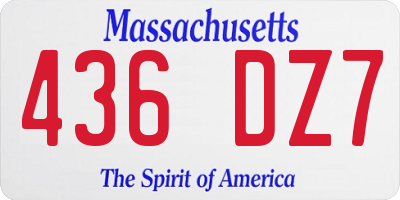 MA license plate 436DZ7