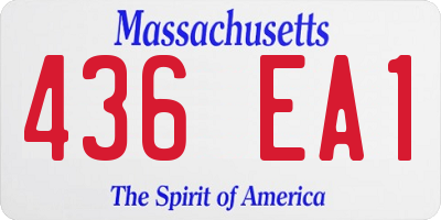 MA license plate 436EA1