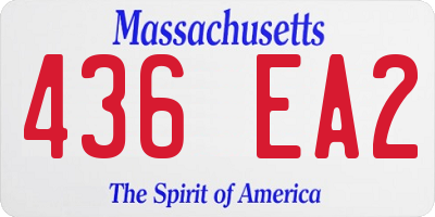 MA license plate 436EA2