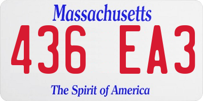MA license plate 436EA3