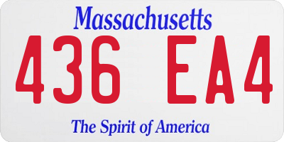 MA license plate 436EA4
