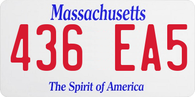 MA license plate 436EA5