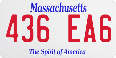 MA license plate 436EA6