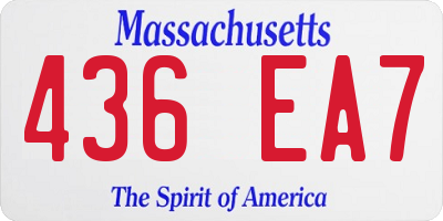 MA license plate 436EA7