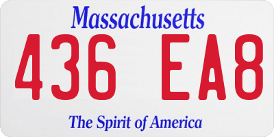 MA license plate 436EA8