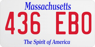 MA license plate 436EB0