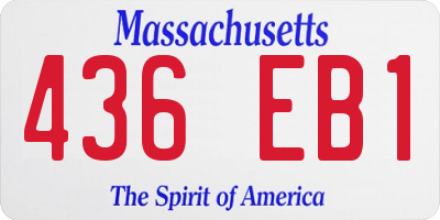 MA license plate 436EB1