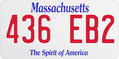 MA license plate 436EB2