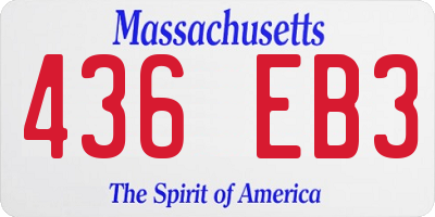 MA license plate 436EB3