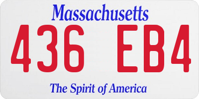 MA license plate 436EB4