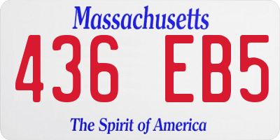 MA license plate 436EB5