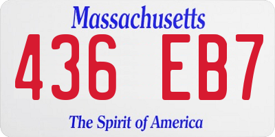 MA license plate 436EB7