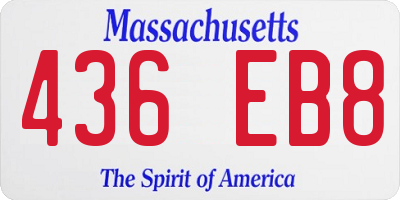 MA license plate 436EB8