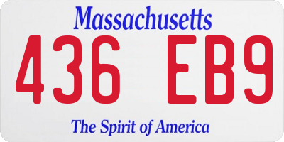 MA license plate 436EB9