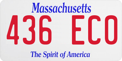 MA license plate 436EC0