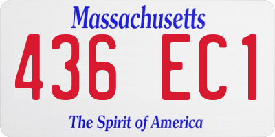MA license plate 436EC1