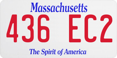 MA license plate 436EC2