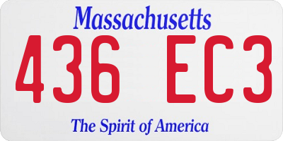 MA license plate 436EC3