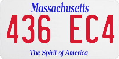 MA license plate 436EC4