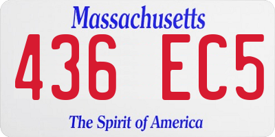 MA license plate 436EC5