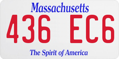MA license plate 436EC6