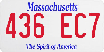 MA license plate 436EC7