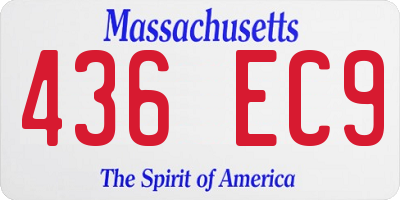 MA license plate 436EC9