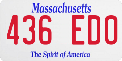 MA license plate 436ED0