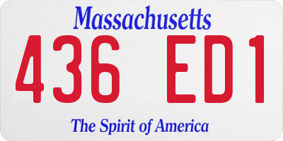 MA license plate 436ED1
