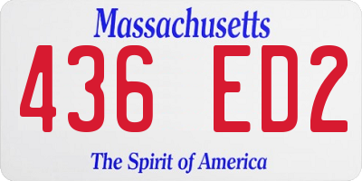 MA license plate 436ED2