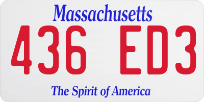 MA license plate 436ED3
