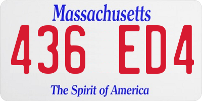 MA license plate 436ED4