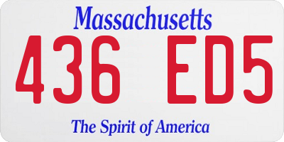 MA license plate 436ED5
