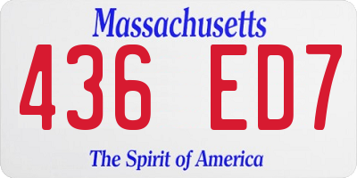 MA license plate 436ED7