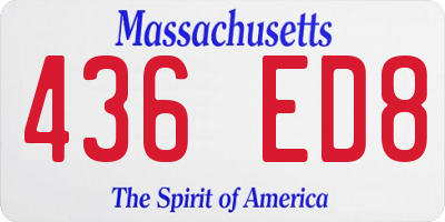 MA license plate 436ED8