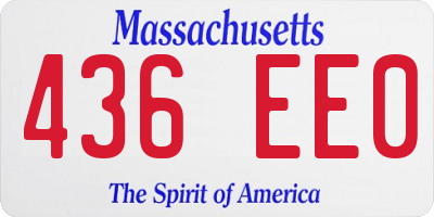 MA license plate 436EE0