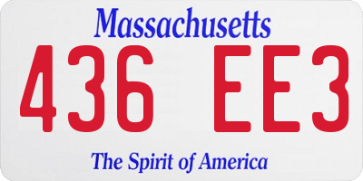 MA license plate 436EE3