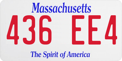 MA license plate 436EE4