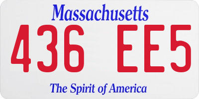 MA license plate 436EE5