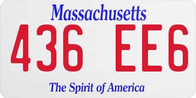 MA license plate 436EE6