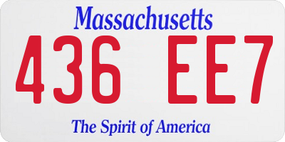 MA license plate 436EE7
