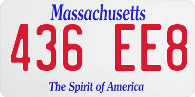 MA license plate 436EE8