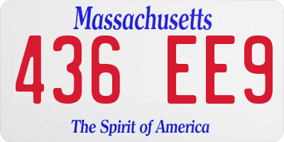 MA license plate 436EE9