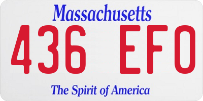 MA license plate 436EF0