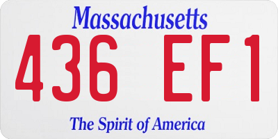 MA license plate 436EF1