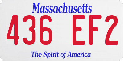 MA license plate 436EF2